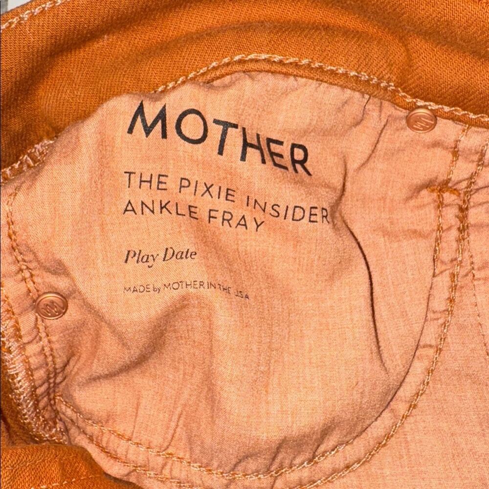 Mother The Pixie Insider Ankle Fray Button Fly Wash Leather Brown Play Date 26 - Picture 10 of 10
